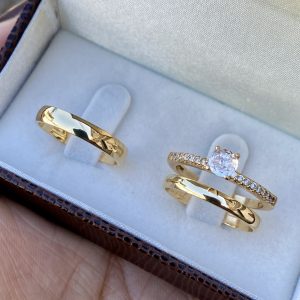 Alianças Lis 2,5 mm e 3,5 mm Com Anel Cinderela