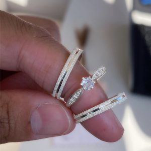 Alianças Belly 3 mm Com Anel Solitário Unique