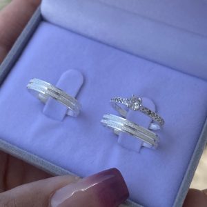 Alianças Dominique 3 mm Com Anel Solitário Belly