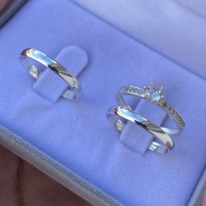 Alianças Condessa 3 mm Com Anel Solitário Belly