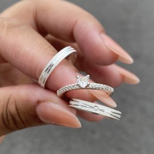 Alianças Berlim 3,5 mm Com Anel solitário Cinderela Coração