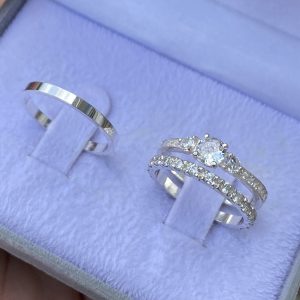 Alianças Jade 2 mm Com Anel Solitário Akyra