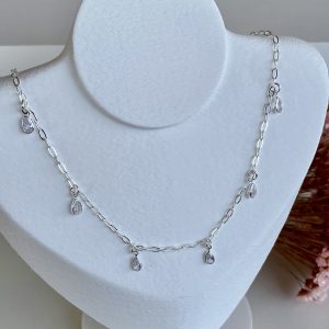 Corrente Feminina Choker Ponto de Luz Gota