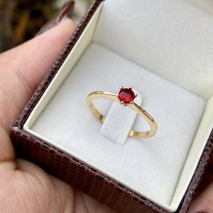 Anel Solitário Elegance Noivado Banhado a Ouro 18k